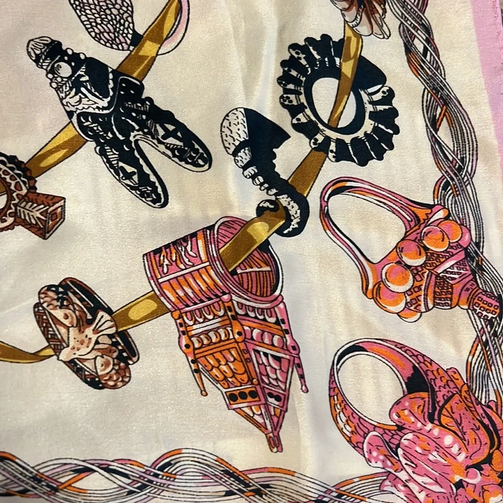 Shineline silk square scarf rings 20”
